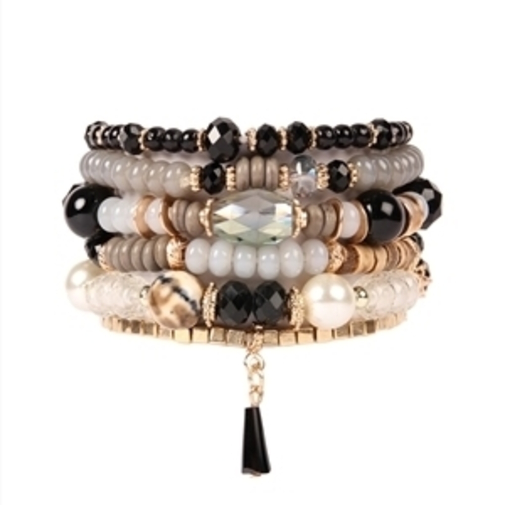 Elegant Multi-Layered Beaded Bracelet Set